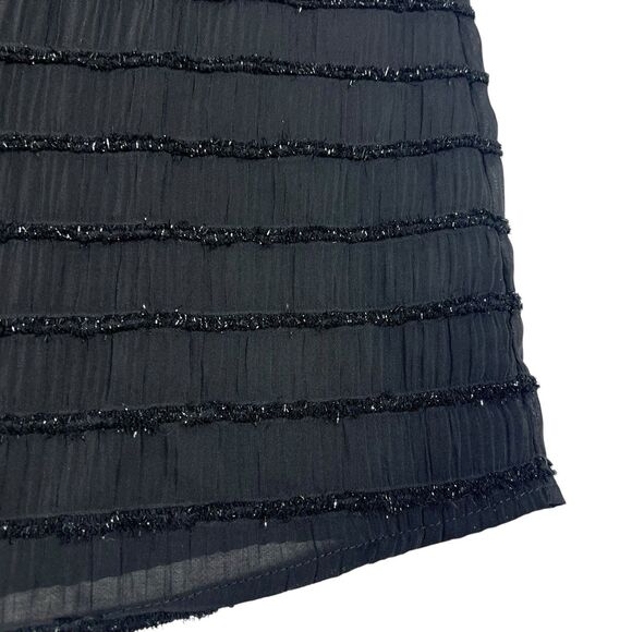 Torrid 2 Black Sheer Eyelash Stripe Short Sleeve Blouse Women’s 2X - Picture 5 of 10